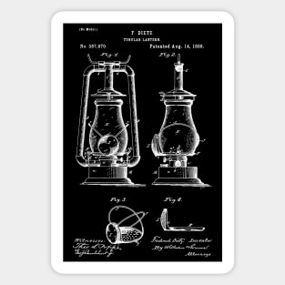 Vintage Tubular lantern 1888, Lantern patent, Vintage Inventions Blueprint Sticker